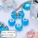 Busina "Ice" 1.4 × 1.1 cm, blue color in silver