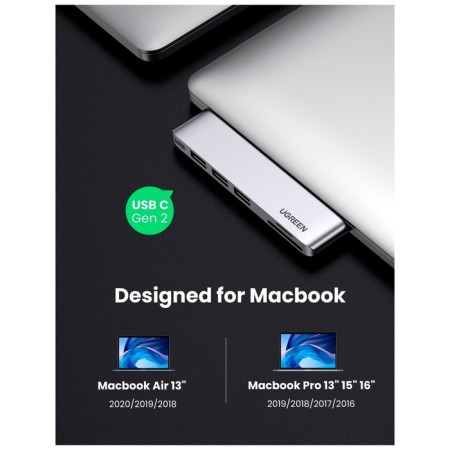 USB concentrator for MacBook (hub) Ugreen 3 x USB 3.0, SD/TF, Thunder Bolt 3 (60560)-5