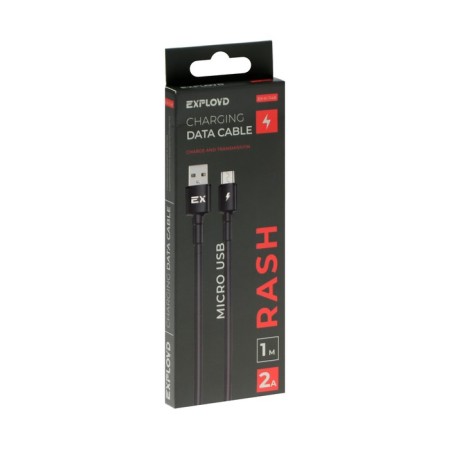EXPLOYD EX-K-1148 cable, microUSB-USB, 2 A, 1 m, charging + data transfer, black-3