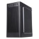 The ACCORD Q03B case is black without PSU MATX 2XUSB3.0 Audio