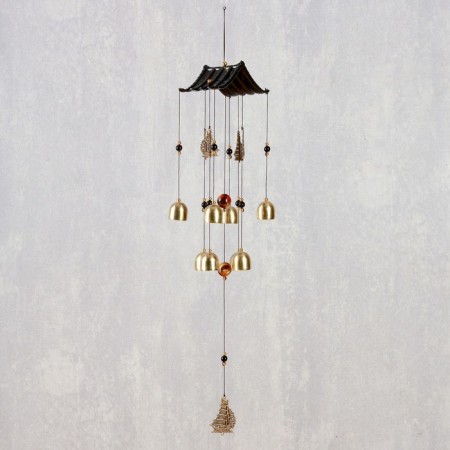 Music of wind metal "ships" 8 bells 60 cm
