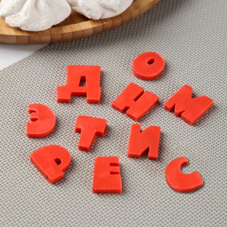 Silicone form "Cartoon alphabet", h = 2.5 cm letter, transparent color-3