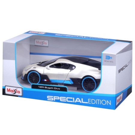 MASTO DIE-CAST BUGATTI Divo machine, opening doors, 1:24, white color with design-6