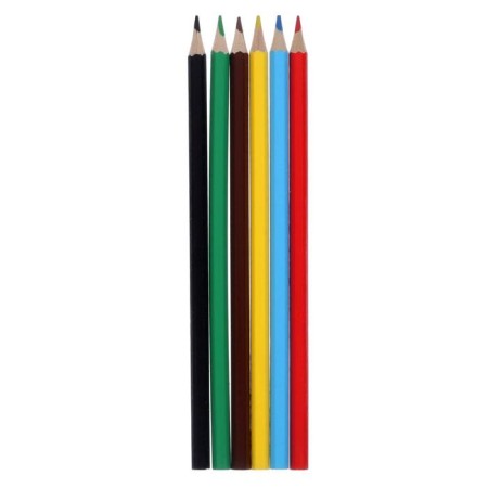 Pencils 6 colors of Beifa "Bright World", on an oil basis-1