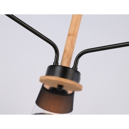 Suspended Ambrella Traditional Modern Losk Tr4740, E27, black, light wood-3