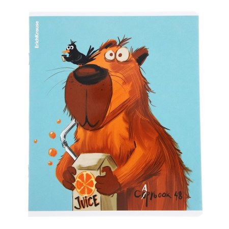 Notebook of 48 sheets in the Erichkrause cell "Happy Capy,", matte lamination, an offset block 100%, mix-2