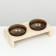 Double stand with dark glass bowls 30 x 14.5 cm x 6.5 cm, 2x250 ml