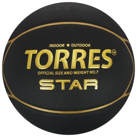 Basketball ball Torres Star, B32317, PU, ​​glued, 7 panels, size 7-4