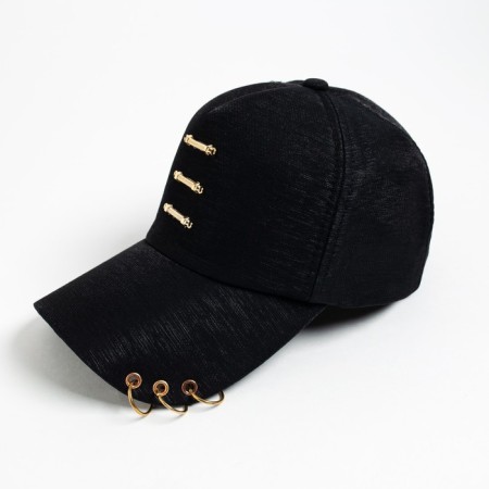 Women's baseball cap Minaku Black/gold color, size 56-58-2