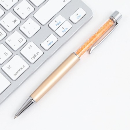 Pen with a shaker "best teacher", blue paste, metal, 1 mm-3
