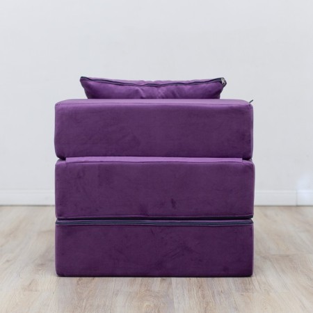 Handwheel chair-bed "Essen", velor fabric, purple color-2