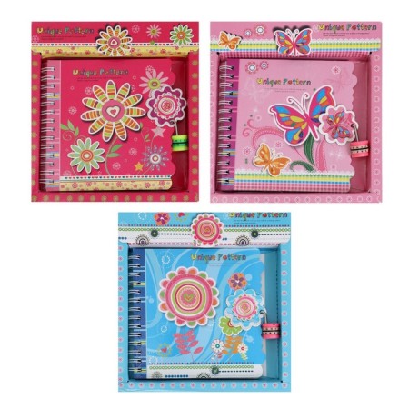 Notebook in a gift box, on a lock, A6, 50 sheets, line "Flowers", mix