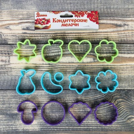 A set of forms for cutting the cookies “Fanta”, 13 pcs, h = 1.8 cm, color mix-3