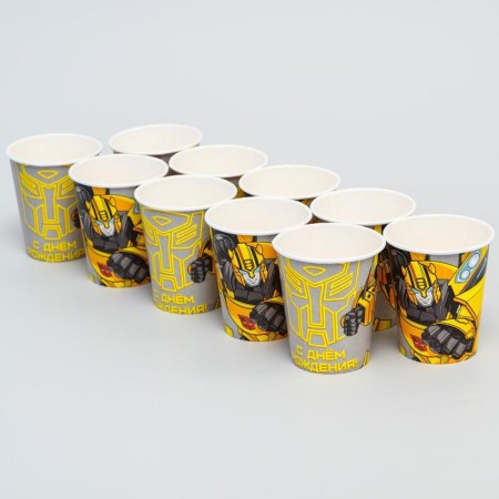 Paper glass "Happy Birthday", 250 ml, transformers-2