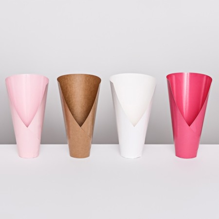 Floristic cone without a bottom, folding, white, 32x30cm-3