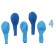 Set of candle in cake + 5 balls, number 4, blue