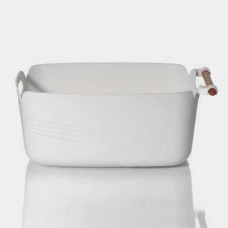 Storage container with handle LADOM "Laconism", 39.5 × 22.5 × 17 cm, white color-5