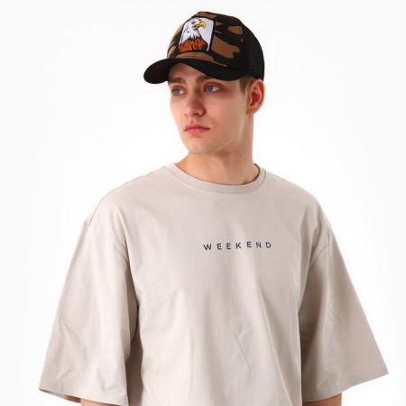 Men's cap with a grid "Eagle", Black Color, Rr. 56-8