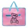 Folder with A4 handles, 335 x 260 x 100 mm, plastic, pens-textiles, DEVENTE FASHION Bear, pink