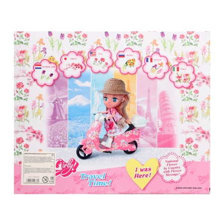 Masha doll with a moped and accessories, mix-10