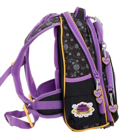 Frame backpack 35 x 28 x 15 cm, Across, filling: bag, pencil case, keychain, purple-3