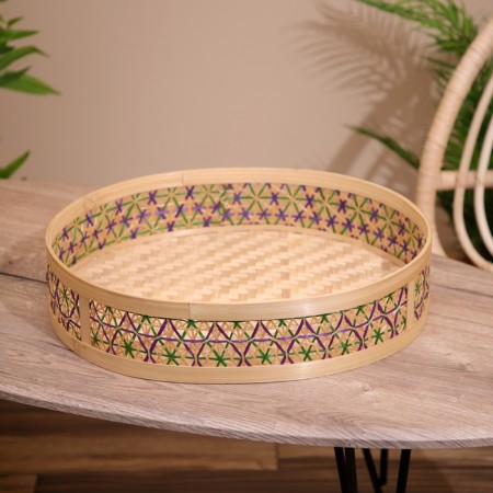Wicker basket, from bamboo 45x38x10 cm-1