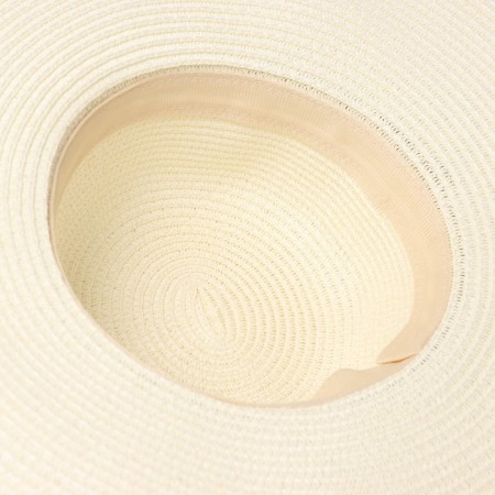 Women's hat with a leopard strap minku Milk color, river 58-3