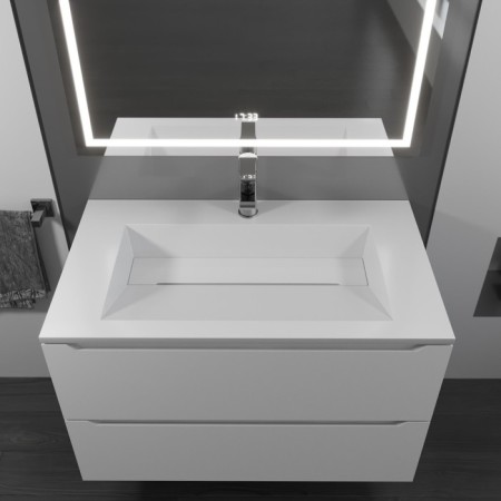Sink uperwood Next 80 cm, half -around, rectangular, white-4