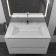 Sink uperwood Next 80 cm, half -around, rectangular, white