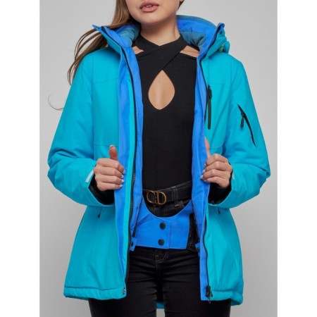Ski suit female, size 42, blue color-12