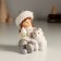 Polystone souvenir "Baby and her white teddy bear" 7.5x5x88 cm