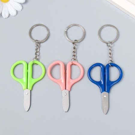 Metal keychain, plastic "Bright scissors" mix 4.5x7 cm