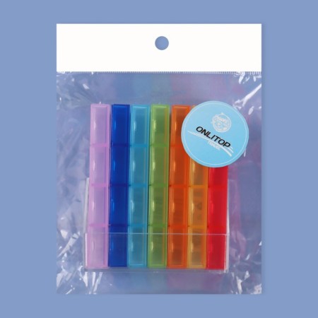 Airman - Organizer "Week", 7 containers of 4 sections, 8.5 × 7 × 4 cm, multi -colored-5