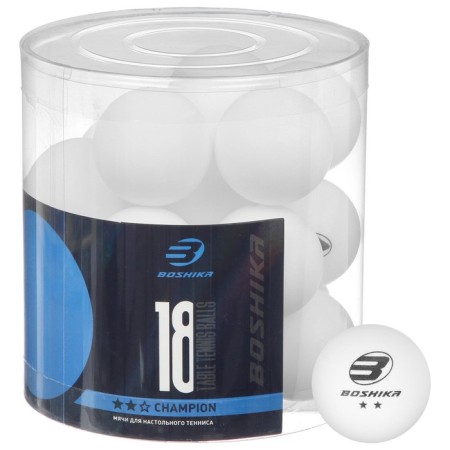 Boshika Championship 2 ** table tennis ball, 18 pcs., ABS, white color-2