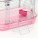 A cage for rodents with a tunnel and filling, 32 x 21 x 55, cm, pink