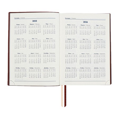 Dated 2025 diary, A5+, 176 sheets of Escalada, soft cover cover, pancake embossing, lies, cream block 70 g/m2, brown-7