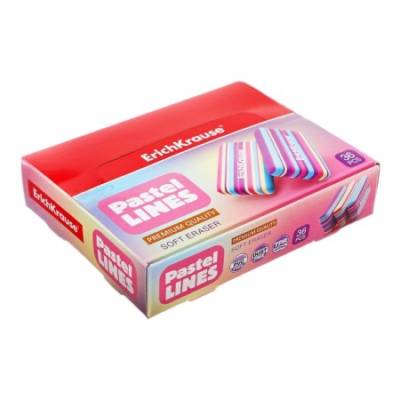 ERICHKRAUSE "PASTEL Lines", thermoplastic rubber, soft, 44.3 x 25 x 10 mm, mix-4