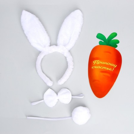 Carnival set "Cool bunny" (rim-ear, tail+ butterfly+ carrot)-1