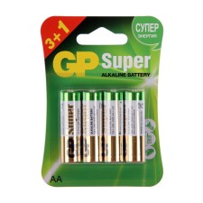 Battery Alkalin GP Super, AA, LR6-4BL, 1.5V, 3+1 pc.