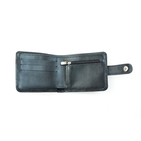 Wallet on the button with the processed edges "kitten", black black insert 11x8.5x2.5cm-1