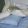 The pillow is low, size 70x70 cm, color mix