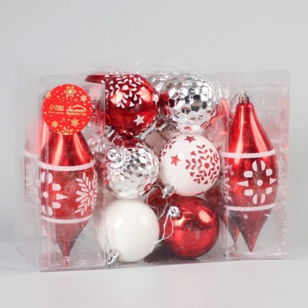 A set of jewelry plastic 16 pcs "Assorted Snowflakes" D-5.5 cm, icicle 13.5 cm, mix-1