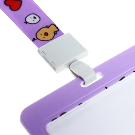Badge horizontal external size 10 x 7.8 cm, internal size 5.2 x 8.2 cm, tape 42 cm, with a drawing "Ducks"-4