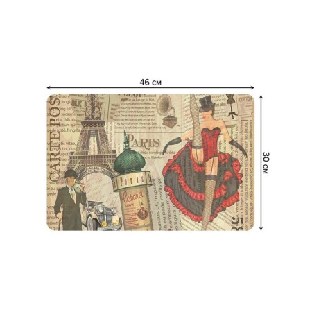 A set of napkins for setting the Paris cabaret, rectangular, rounded edges, size 30x46 cm, 4 pcs-2