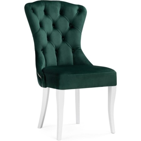 Wooden chair Milano 1 array of wood/velor, white/green 51x59x96 cm-1