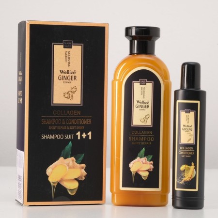 Hair set: premium shampoo with a 420 ml ginger and air conditioner with a ginseng 100 ml
