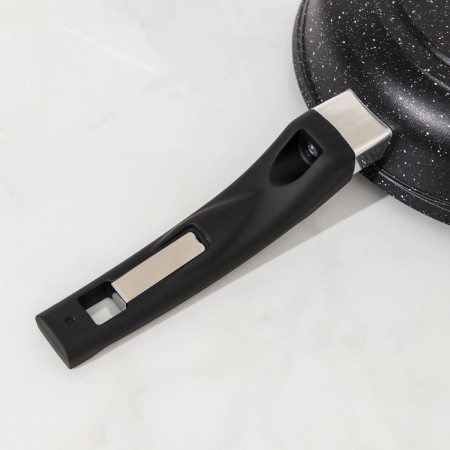Granite Black Skoroda Induction Pro, D = 22 cm, plastic handle, induction, anti -stick coating, black color-4