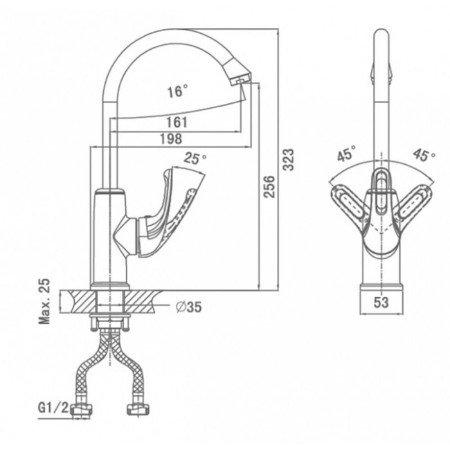 Kitchen mixer D&K DA1372401-1