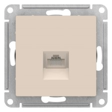 Розетка компьютерная SE ATLASDESIGN, RJ45, встраиваемая, IP20, бежевая, ATN000283