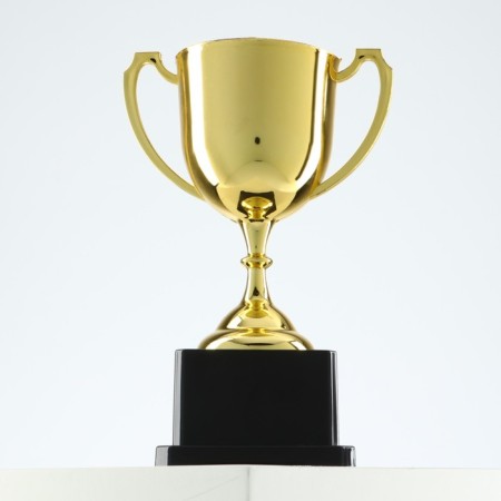 013V Cup, award figure, gold, plastic stand, 18.5 x 11.5 x 8 cm.-1